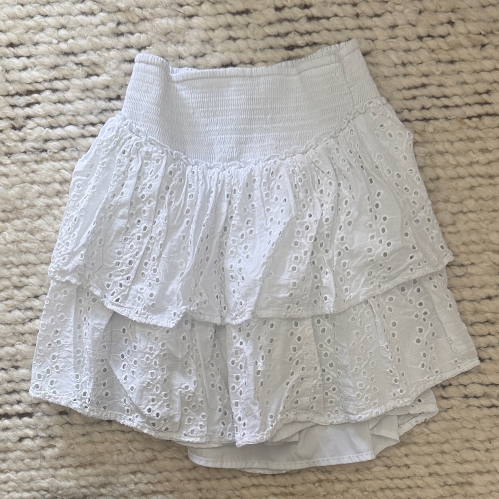 Hollister White Eyelet Mini Skirt